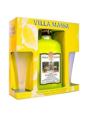 Villa Massa Limoncello + Glasses 75cl Gift Pack